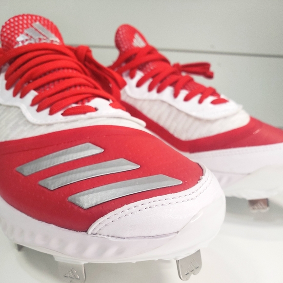 Adidas Icon V Bounce Iced Out EE4130 Red White Baseball Cleats Men 7 Women 8 - Picture 2 of 13
